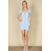 Front Lace Up Ruched Mini Dress