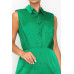 Button-down Pleated Shirt Dress
