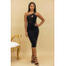 Eyelet With Stud Detailed Fashion Dress