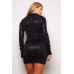 Long Sleeve Collared Slinky Foil Dress