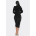 Midi 2 Way Zip Up Sequin Contrast Dress