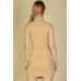 Ribbed Turtle Neck Sleeveless Bodycon Mini Dress