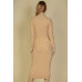 Ribbed Mock Neck Long Sleeve Bodycon Midi Dress