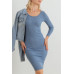 Ribbed Crew Neck Long Sleeve Mini Dress
