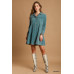 Mineral Wash Cotton Gauze Tiered Dress