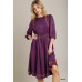 Satin Round Neck Embroidery Midi Dress