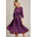 Satin Round Neck Embroidery Midi Dress