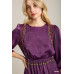Satin Round Neck Embroidery Midi Dress