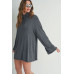 Bell Sleeve Turtle Neck Dress