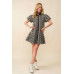 Jacquard Floral Baby Doll Dress