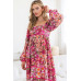 Floral Square Neckline Mini Dress