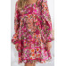 Floral Square Neckline Mini Dress