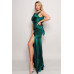 Sleeveless Deep V Low Back Bow Maxi Dress