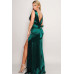 Sleeveless Deep V Low Back Bow Maxi Dress