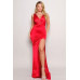 Sleeveless Deep V Low Back Bow Maxi Dress