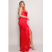 Sleeveless Deep V Low Back Bow Maxi Dress