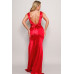 Sleeveless Deep V Low Back Bow Maxi Dress