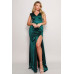 Sleeveless Power Shoulder Slitted Maxi Dress