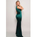 Sleeveless Power Shoulder Slitted Maxi Dress