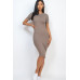 Ribbed Bodycon Midi Dress
