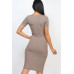 Ribbed Bodycon Midi Dress