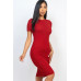 Ribbed Bodycon Midi Dress