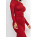 Ruched Long Sleeve Midi Dress