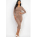 Ruched Long Sleeve Midi Dress