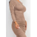 Ruched Long Sleeve Midi Dress