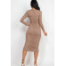 Ruched Long Sleeve Midi Dress