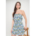 Berry Flower Ruffle Tube Top Mini Dress
