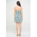Berry Flower Ruffle Tube Top Mini Dress