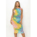 Velvet Burn Out Pattern Sexy Midi Dress