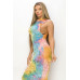 Velvet Burn Out Pattern Sexy Midi Dress