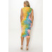 Velvet Burn Out Pattern Sexy Midi Dress