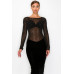 Velvet Sheer Contrast Holiday Midi Dress