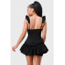 Sweetheart With Drawstring Bow Cutout Ruffled Flutter Sleeves Mini Dress