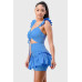 Sweetheart With Drawstring Bow Cutout Ruffled Flutter Sleeves Mini Dress