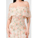 Floral Chiffon Off Shoulder Smocked Back Ruffled Tiered Maxi Dress