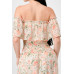 Floral Chiffon Off Shoulder Smocked Back Ruffled Tiered Maxi Dress