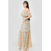 Floral Chiffon Off Shoulder Smocked Back Ruffled Tiered Maxi Dress
