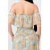 Floral Chiffon Off Shoulder Smocked Back Ruffled Tiered Maxi Dress