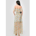 Floral Chiffon Off Shoulder Smocked Back Ruffled Tiered Maxi Dress