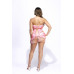 Ribbon Printed Body Print Tube Dress