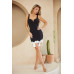 Blk N Wht Combination Bow Bottom Dress