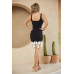 Blk N Wht Combination Bow Bottom Dress