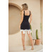 Blk N Wht Combination Bow Bottom Dress