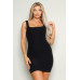 Sleeveless Square Neck Knit Mini Dress