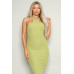High Cut Racerback Knit Midi Dress