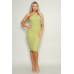 High Cut Racerback Knit Midi Dress